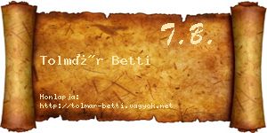 Tolmár Betti névjegykártya